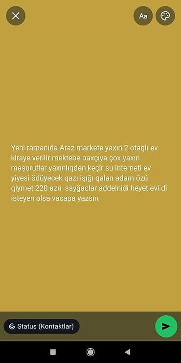 Qarajlar: Yeni Ramana qəsəbəsində, Araz marketə yaxın 2 otaqlı həyət evi kirayə — 1