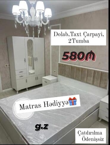 ramazan hediyyə: *Yataq Dəsti 💫580Azn* ✔️Material Rusiya Laminat 18/lik ✔️Dolab — 1