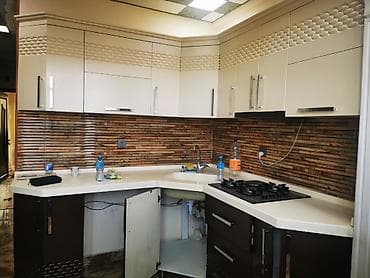 metbext mebil: Mətbəx mebeli dəsti - Dizayn: L formalı, müasir üslub. Aşağı tumbalar — 3