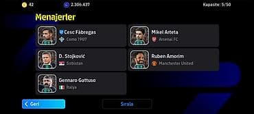 atlet: Salam. e football mobil oyunu. şəkillərdə mövcud oyunçular var — 1