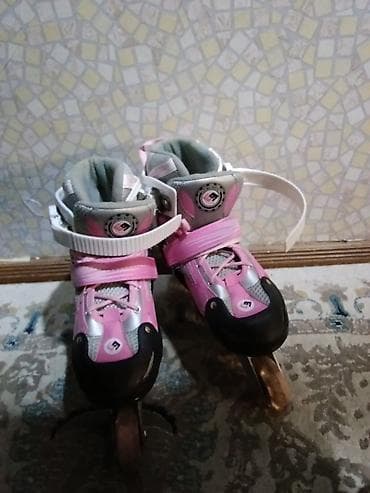 rollik: Uşaqlar üçün tənzimlənən inlayn konki cütü. - Rəng: çəhrayı–ağ–boz — 2