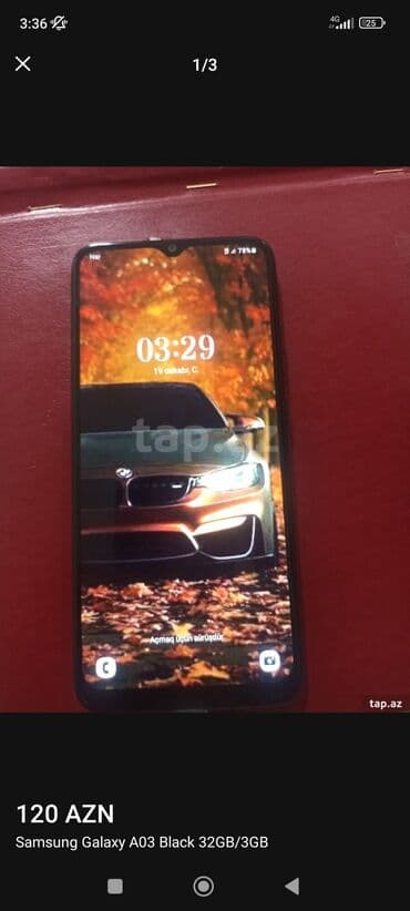 alcatel ot 113: Samsung Galaxy A03, 32 GB, rəng - Qara, Sensor, İki sim kartlı, Face ID — 1