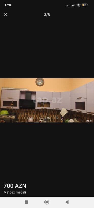 Ev üçün mebel: Mətbəx mebeli dəsti təmiz akril moyka daxildir 5 metrdi əla vəziyyətdə — 3