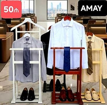 вешалка для одежды напольная: Kişi geyimləri üçün funksional valet-askı (stoyka). ünvan AMAY ticarət — 1