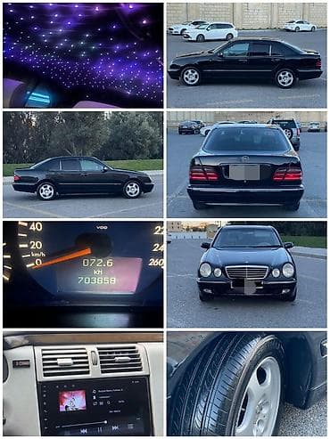 220 mercedes: Mercedes-Benz E-Class (W210), sedan, qara rəng. 🛻🚗🛻🚗. 👑: Mawin avtomat — 1