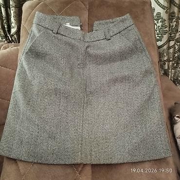 Qadın ətəyi – boz rəng, balıqsümüyi (herringbone) naxışlı - Kəsim