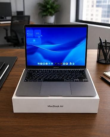 mac mini qiyməti: Apple macbook air m1 8/256 gb. Batareya 97%, cycle 28. Qiymət 845 — 1