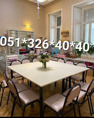 Masa və oturacaq dəstləri: Qonaq otağı üçün, Yeni, Açılmayan, Kvadrat masa, 8 stul — 29