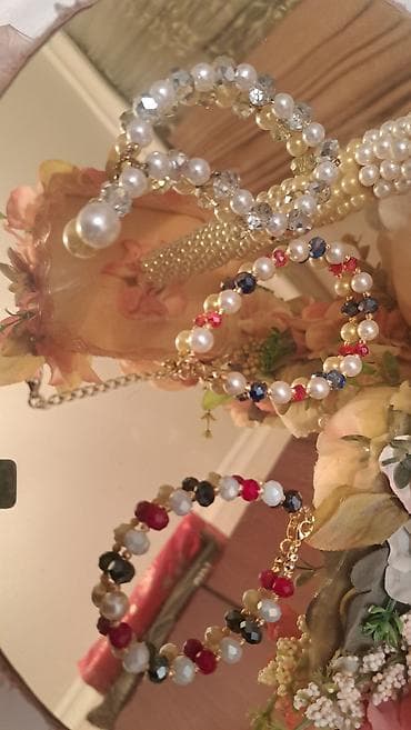 toxuma qolbaqlar: Əl işi bijuteriya dəsti - Materiallar: xırda mirvari tipli muncuqlar — 5