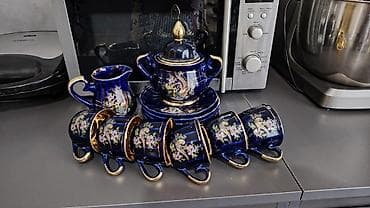 cay termosu: Çay dəsti, rəng - Göy, Farfor, 6 nəfərlik — 2