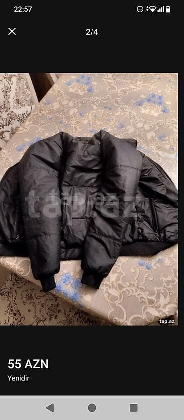 kisi ucun sepler: Qara kişi qış gödəkçəsi - Model: qısa, idman üslubunda puff/parka — 3