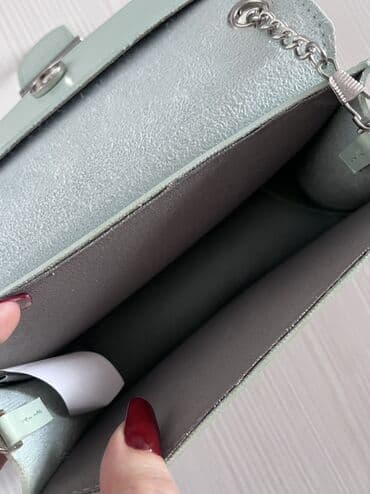 Eynəklər: Miniso açıq nanə (mentol) rəngində mini çiyin çantası - Material — 3