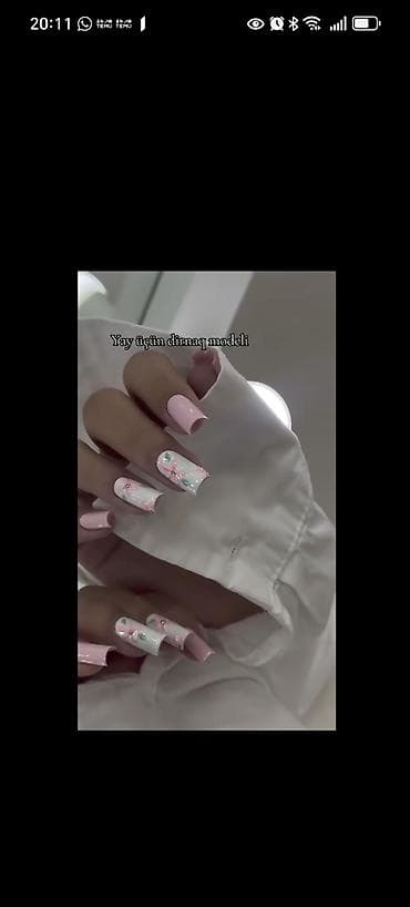 yay dirnaq bezekleri: Yay üçün dizaynlı gel manikür xidməti - Forma: uzun kvadrat tip - — 1