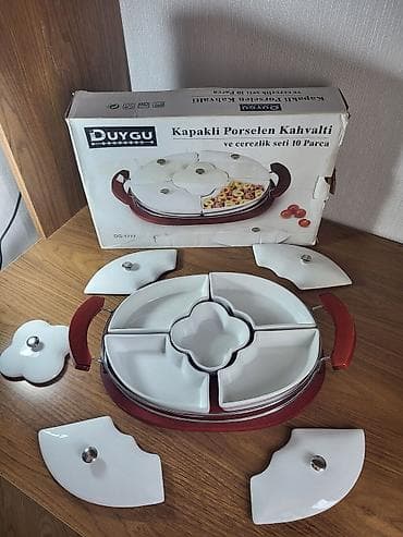 servisler: DUYGU Kapaklı Porselen Kahvaltı və Çərəzlik Dəsti – 10 Parça - Model — 2