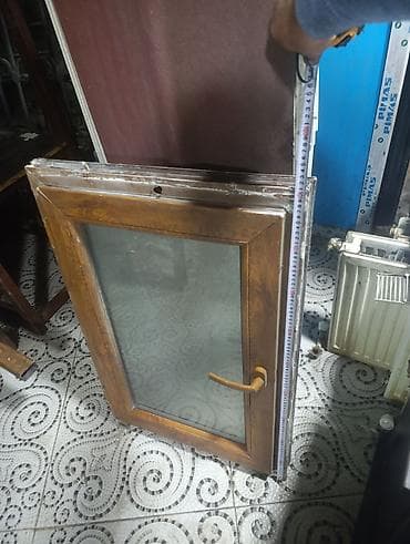 sekiller profil: Plastik pəncərə çərçivəsi – ağac teksturalı (laminasiya). Tək açılan — 1