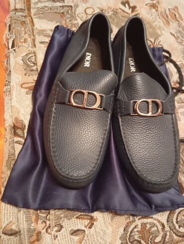 ayaqqabi doymesi: Dior kişi loafersi - Model: Klassik mokasin/loafers - Rəng: Tünd göy — 1