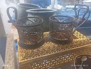 perde aksesuarlari: Məhsul: 2 ədəd metal krujka/stəkan altlığı (stəkan tutacağı) — 1