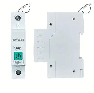 Wi‑Fi Ağıllı DIN-relə Açarı (1 qütblü, 63A) Xüsusiyyətlər: - Giriş