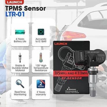 датчик температуры: Launch tpms təkər sensoru spesifikasiya: i̇şləmə tezliyi: 315 mhz — 8