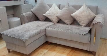 Divan və masa dəstləri: Künc divan, Yeni, Açılmayan, Bazalı, Parça, Çatdırılma yoxdur — 2