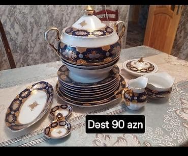 Nahar dəsti, rəng - Ağ, Farfor, 6 nəfərlik