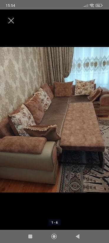 oturaca: Künc divan dəsti - Forma: L-şəkilli künc divan - Rəng/üslub: isti — 2