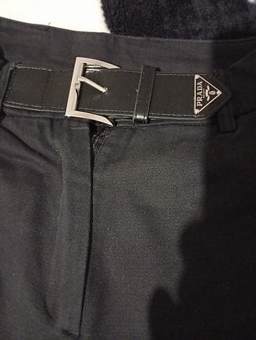 Qara klassik şalvar – kəmərli - Rəng: tünd qara - Model: düz kəsim