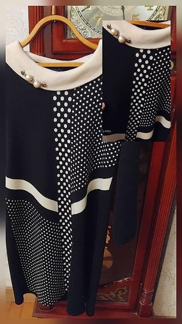 nude ten: Qadın geyim dəsti 1) Uzun qara don - Naqişli xırda ağ motivli print - — 7