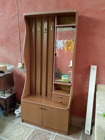 dekor aboy: İşlənmiş, 2 qapılı, Güzgülü, Qəhvəyi, Digər material, Açılan, Düz dolab — 2