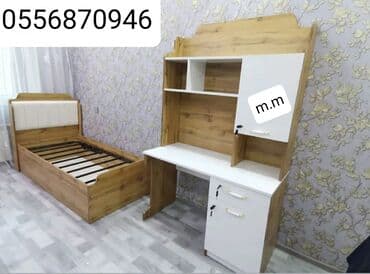 metbex masası: Oğlan və qız üçün, Yeni, Siyirməsiz, Yazı masası, Stulsuz — 3