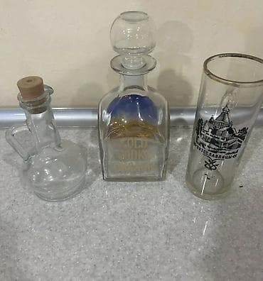 cay: Mətbəx üçün şüşə qablar dəsti - Şüşə çaydan: 1100 ml həcm — 4