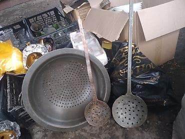 yağlar: Mətbəx üçün metal dəlikli ləyən və dəlikli böyük-qayçı kepçələr dəsti — 10