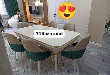 Qonaq otağı üçün, Yeni, Açılan, Dördbucaq masa, 6 stul lalafo.az -da Qonaq otağı üçün, Yeni, Açılan, Dördbucaq masa, 6 stul