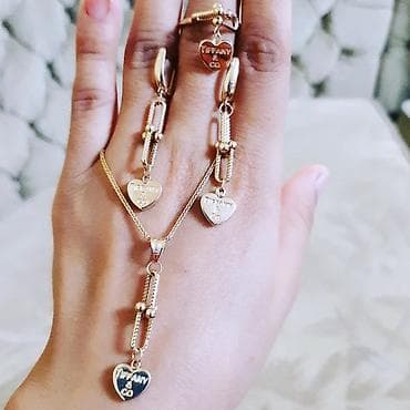 тиффани баку: В комплекте: Серьги, Кольцо, Кулон, Tiffany, Желтое золото, 585 проба — 3