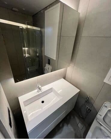 pardalar: Ağ rəngli, müasir üslubda tualet otağı dəsti. “Moydadır” ✅ — 2