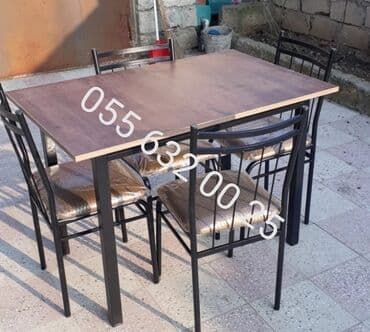 metbex masa ve oturacaqlar: Квадратный стол, Для кухни, Для прихожей, Для балкона, 4 персоны, Нераскладной, Азербайджан, C гарантией — 22