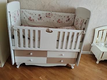 Beşiklər: Oğlan və qız üçün, İşlənmiş, Dördbucaq, Beşik, Dəst ilə, Matras ilə, Yellənmə mexanizmsiz — 3