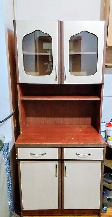 ağ dolab: Mətbəx bufeti/dolabı - Material: laminat/LDSP taxta səthlər, metal — 3