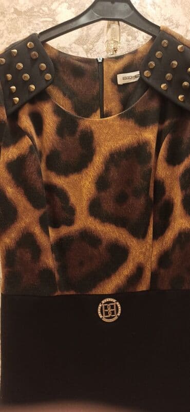 leopard donlar: Yuxarı hissə leopard,aşağı qara rəng midi don — 3