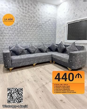 nur mobilya divan: Künc divan, Açılan, Bazalı, Parça, Şəhərdaxili pulsuz çatdırılma — 1