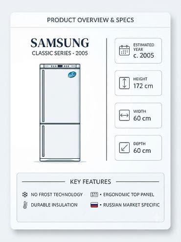 Samsung soyuducu, Classic Series (təxmini il: 2005) Ölçülər: -