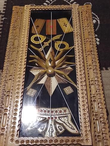 canavar profil sekilleri: Əl işı taxta bəzəkli tablo - Material: ağac üzərində əl oyma və lak — 1