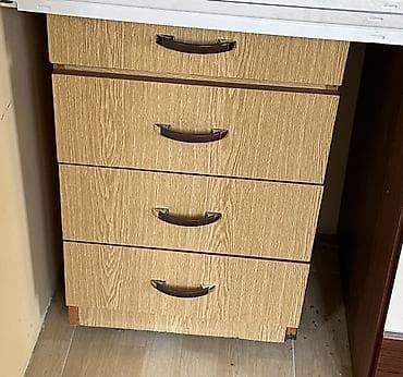 Mətbəx üçün 4 çekmecəli dolab bölməsi - Material: ağac teksturalı