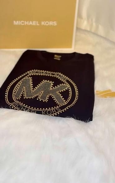 Michael Kors qısaqoll T-shirt - Rəng: qara - Dizayn: ön hissədə iri