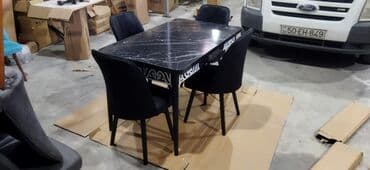 stul ev ucun: Qonaq otağı üçün, Yeni, Açılan, Dördbucaq masa, 4 stul — 30