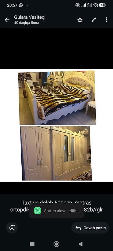 taxt satilir: Taxt ve dolab 500azn. matras ortopdikdi. Unvan 2Alatava//7882b//glr — 1