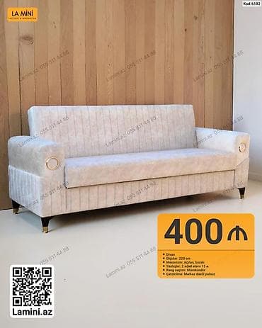 acilan divan: Divan – La Mini - Ölçü: 220 sm - Mexanizm: açılan, bazalı - Yastıqlar — 1