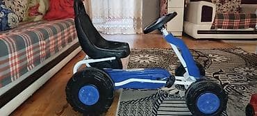 oyuncaq dəmir maşınlar: Uşaq pedal maşını – Baby Land markası - Rəng: mavi/ağ şassi, qara — 3