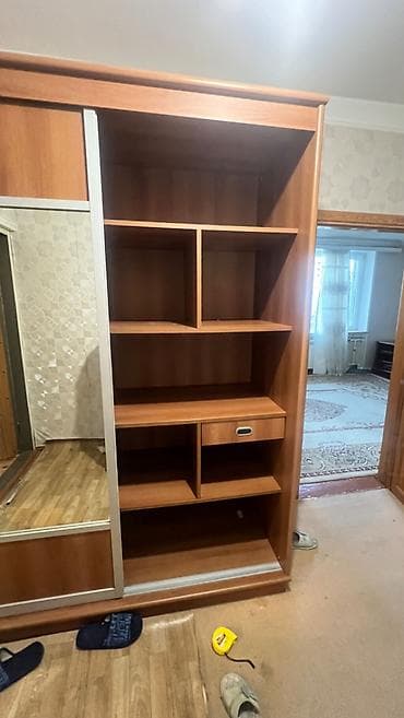 dolap: 2 qapılı, Güzgülü, Qəhvəyi, Digər material, Kupe, Düz dolab — 3