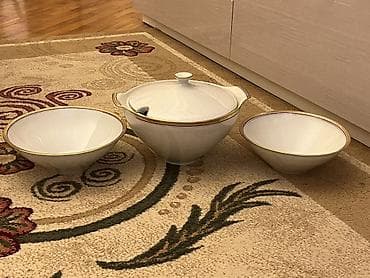 набор кастрюль: Обеденный набор, цвет - Белый, Фарфор, 3 персон, Франция — 1